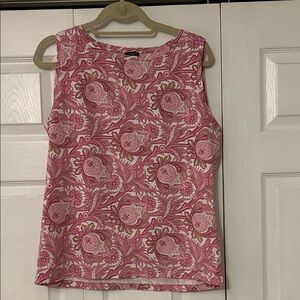 Talbots Pink Paisley Sleeveless Tank Top